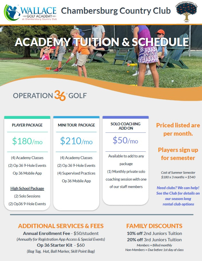 Golf Academy Player Package Erndl Spring 2024